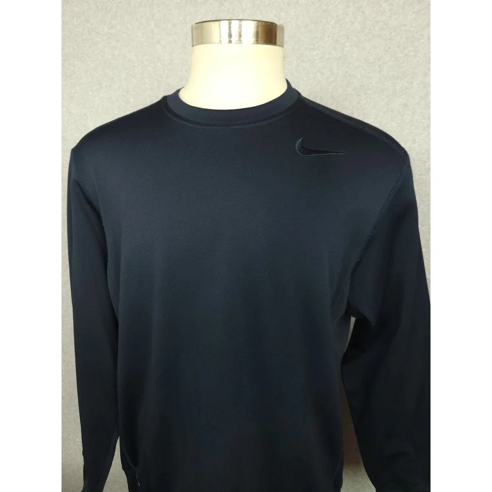 Nike‎ Therma-FIT Mens Navy Blue Crewneck Fleece Sweatshirt 408337-475 Size L
